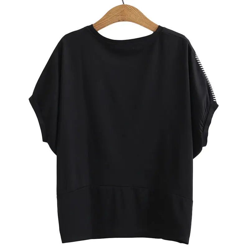Zomer Fashion Patchwork O-hals T-shirt voor Vrouwen