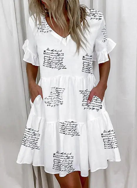 Bellaflow Summer Floral Print V-Neck Dress