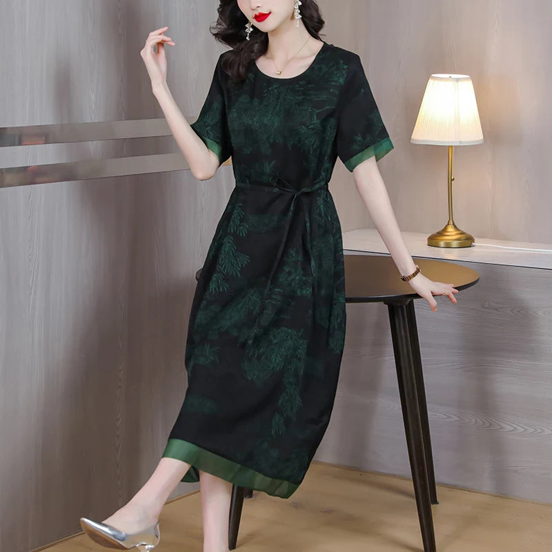 Summer Fashion Silk Printed Dress For Women - The Sunny Style