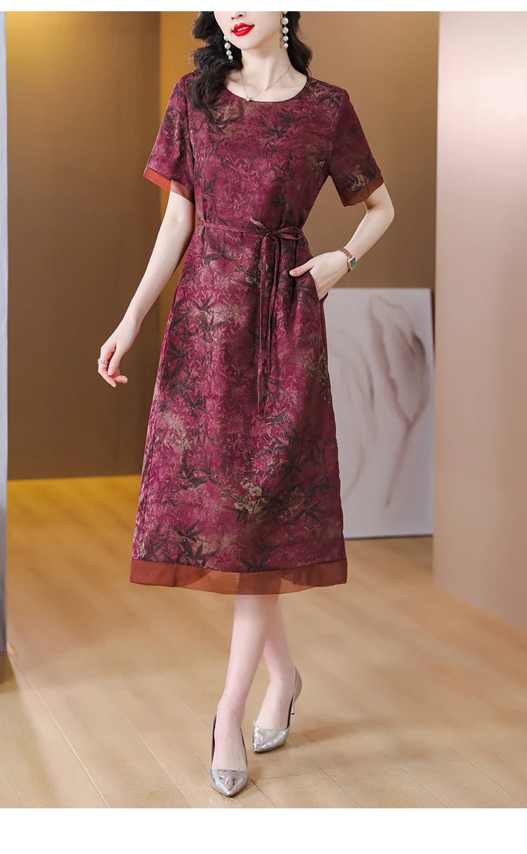 Summer Fashion Silk Printed Dress For Women - The Sunny Style