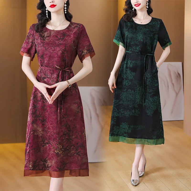 Summer Fashion Silk Printed Dress For Women - The Sunny Style