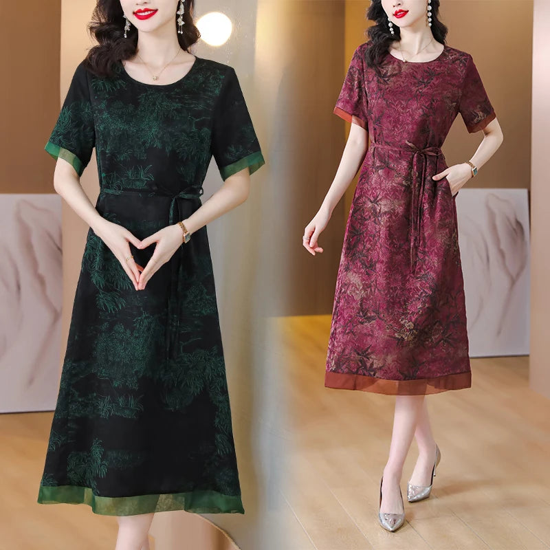 Summer Fashion Silk Printed Dress For Women - The Sunny Style