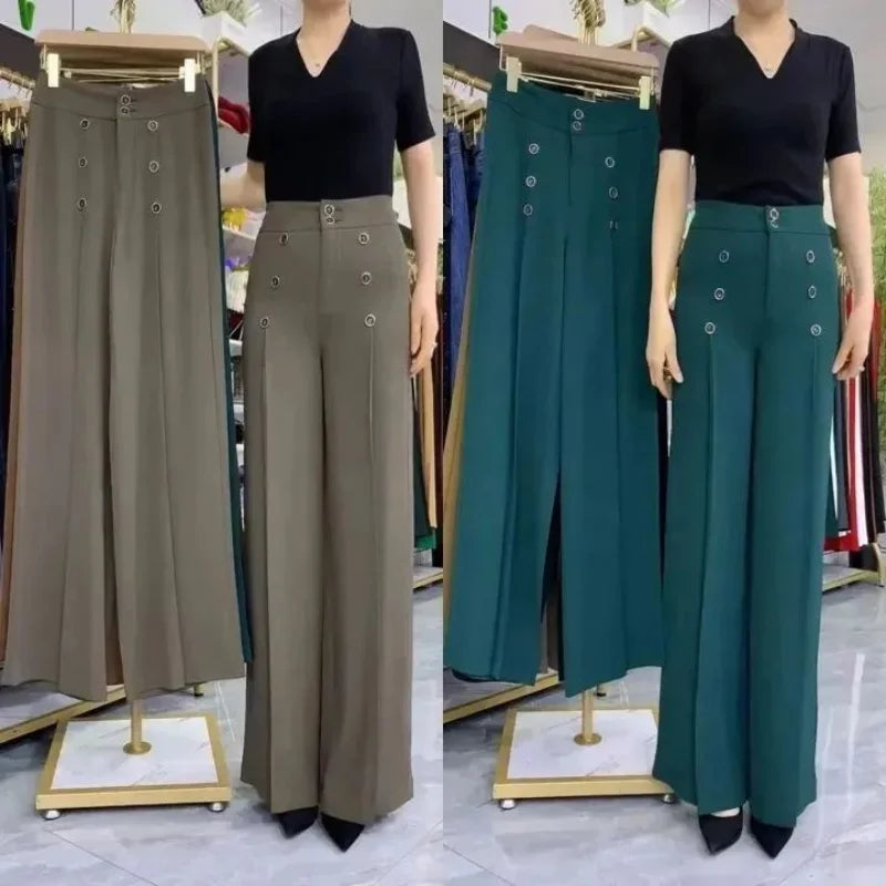 ChicCharm Pantaloni Estivi a Vita Alta