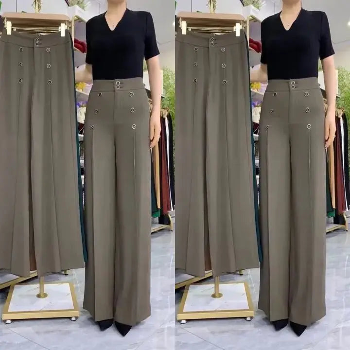 ChicCharm Pantaloni Estivi a Vita Alta