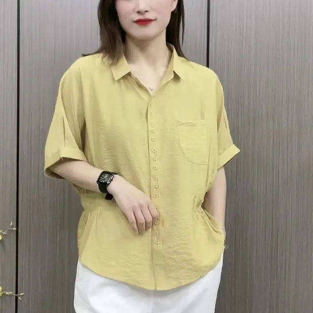 Zomerse Oversized High Waist Retro Shirt voor Dames