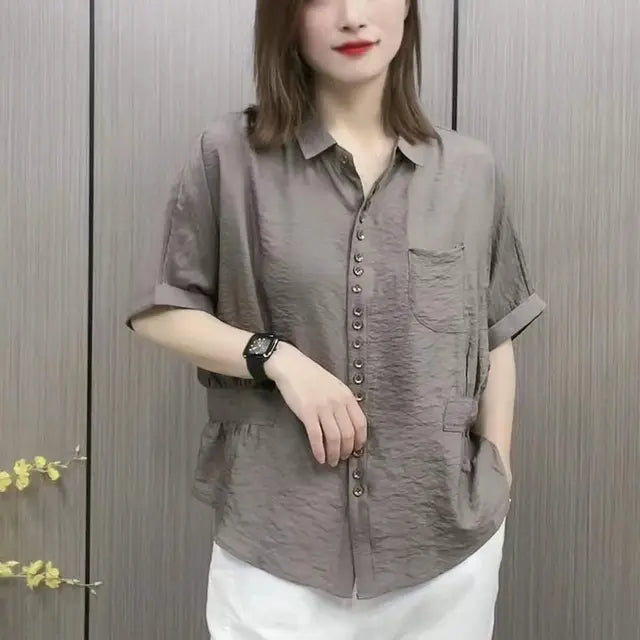 Zomerse Oversized High Waist Retro Shirt voor Dames