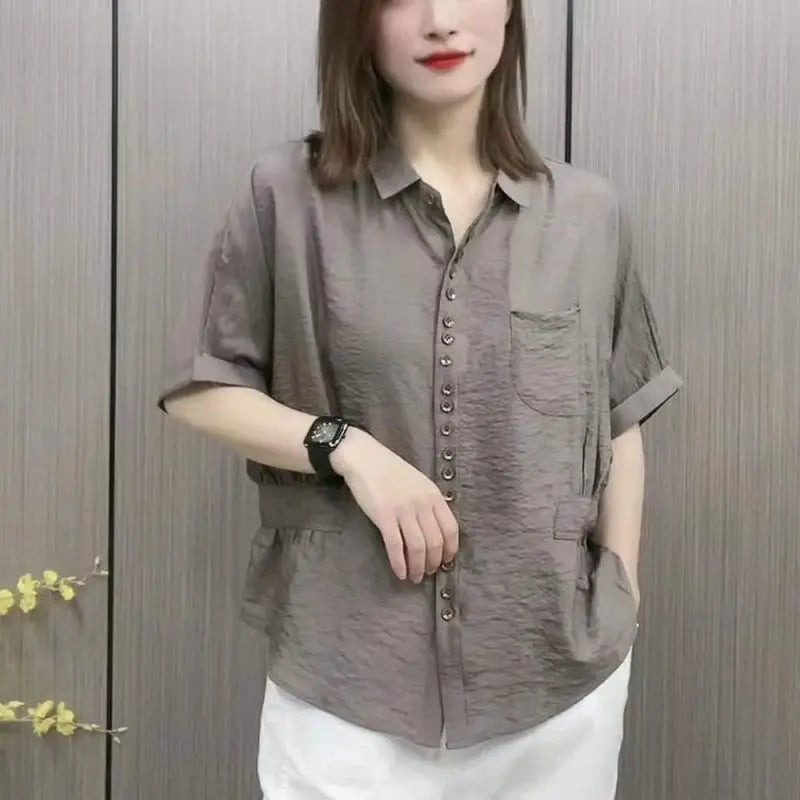 Zomerse Oversized High Waist Retro Shirt voor Dames