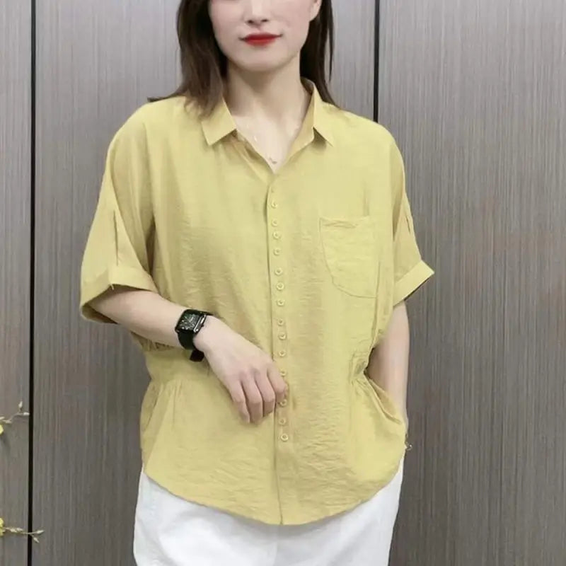 Zomerse Oversized High Waist Retro Shirt voor Dames