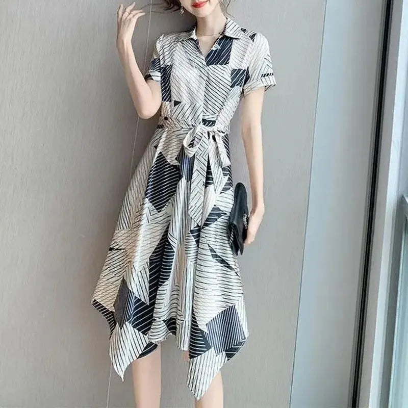 Summer stylish polo dress with irregular hem from ChicVibes