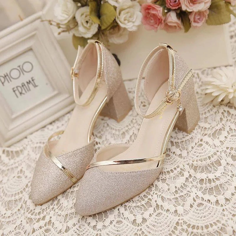 DiamondDazzle Shiny Sandals