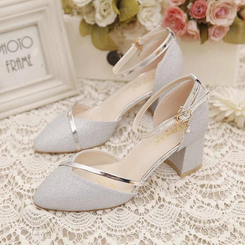 DiamondDazzle Shiny Sandals