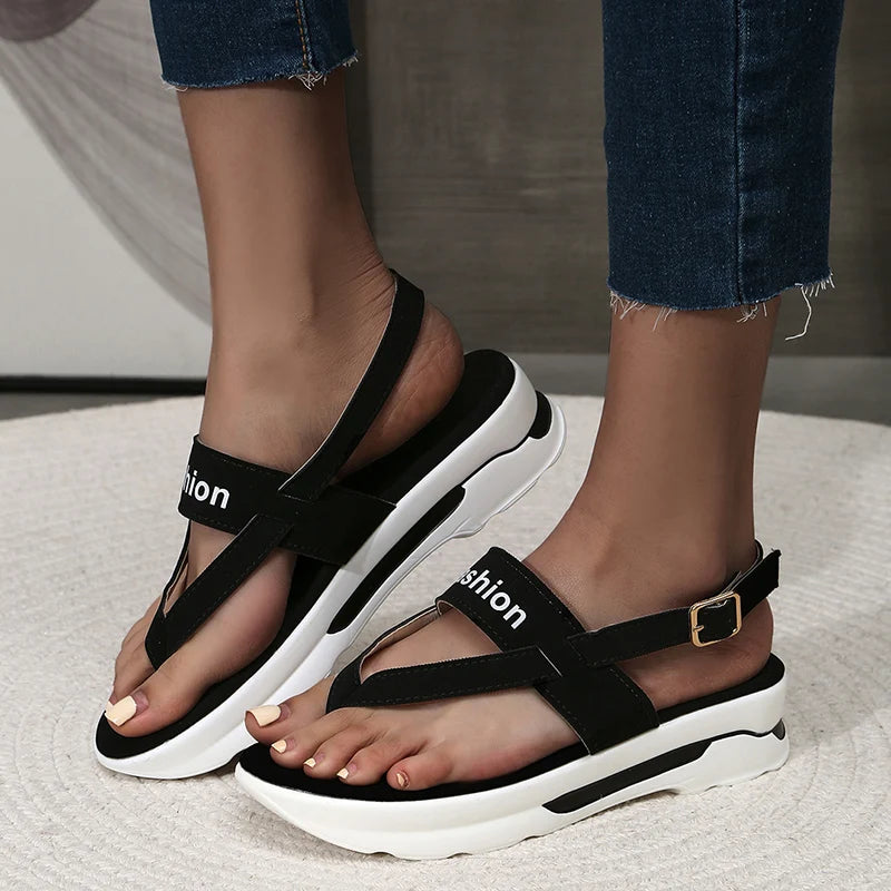 Bella Elegante Sandali Estivi con Tacco a Zeppa