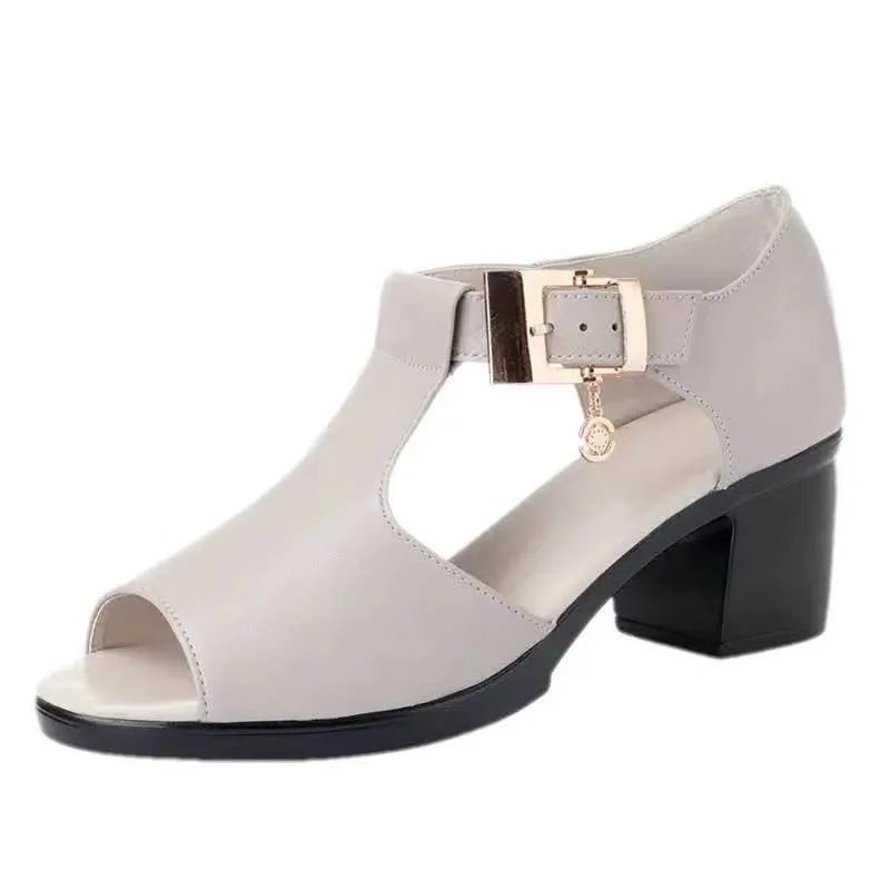 T-Strap Sandal with Block Heel by Luna Lucida