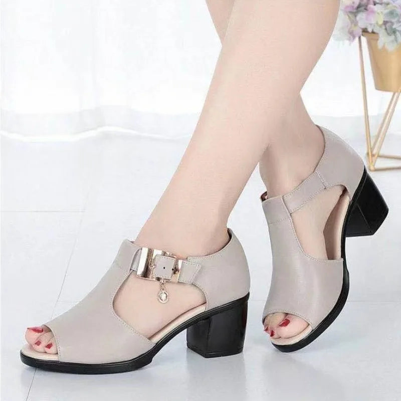 T-Strap Sandal with Block Heel by Luna Lucida