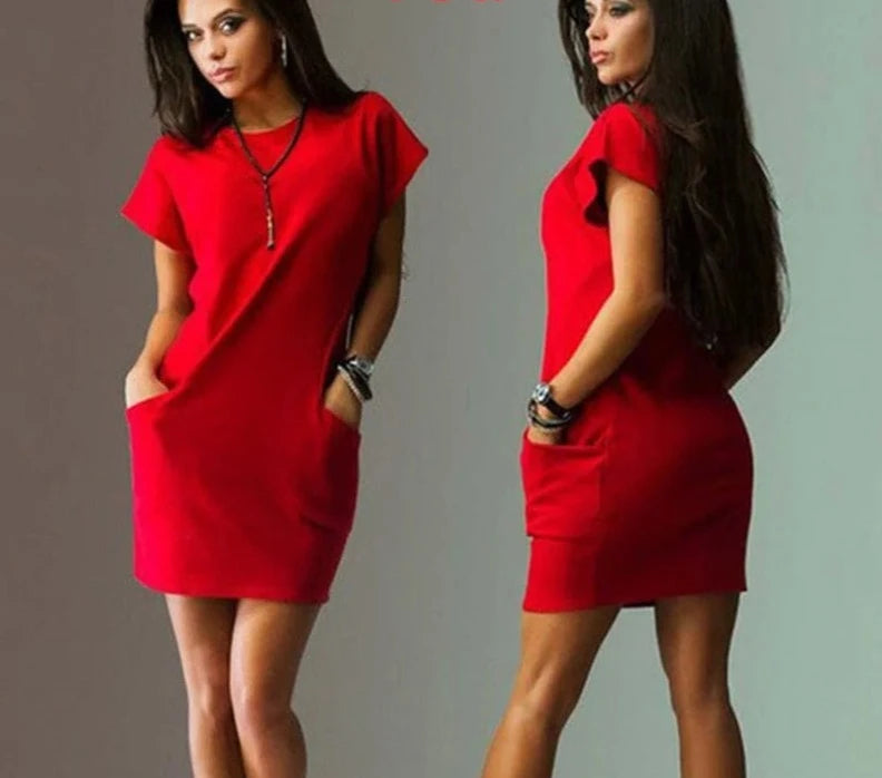 Elegante Mini Abito Estivo con Maniche Corte