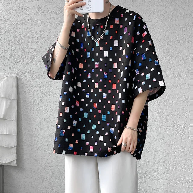 Oversized Geruite T-Shirt voor Mannen