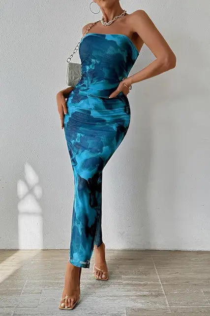 Zomerse Sexy Borstloze Jurk met Zoomsplit