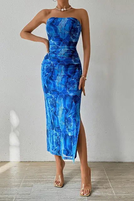 Zomerse Sexy Borstloze Jurk met Zoomsplit