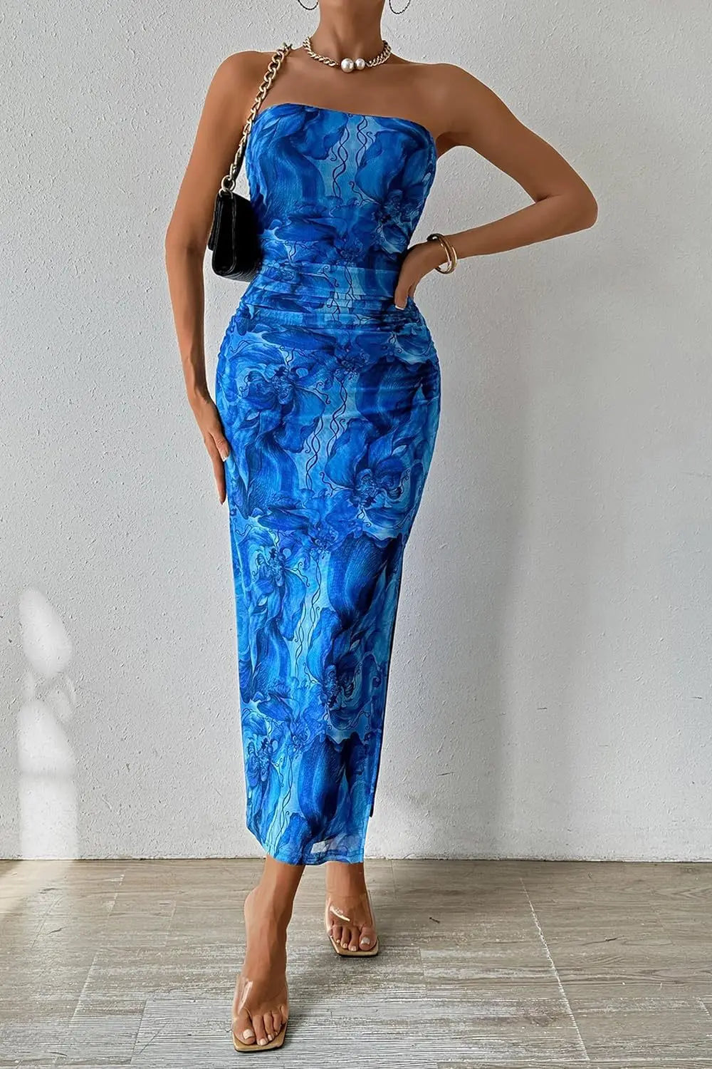 Zomerse Sexy Borstloze Jurk met Zoomsplit