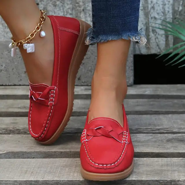 Zomerzachte Leren Instappers van Luna Stijl - Comfortabele Dames Casual Schoenen