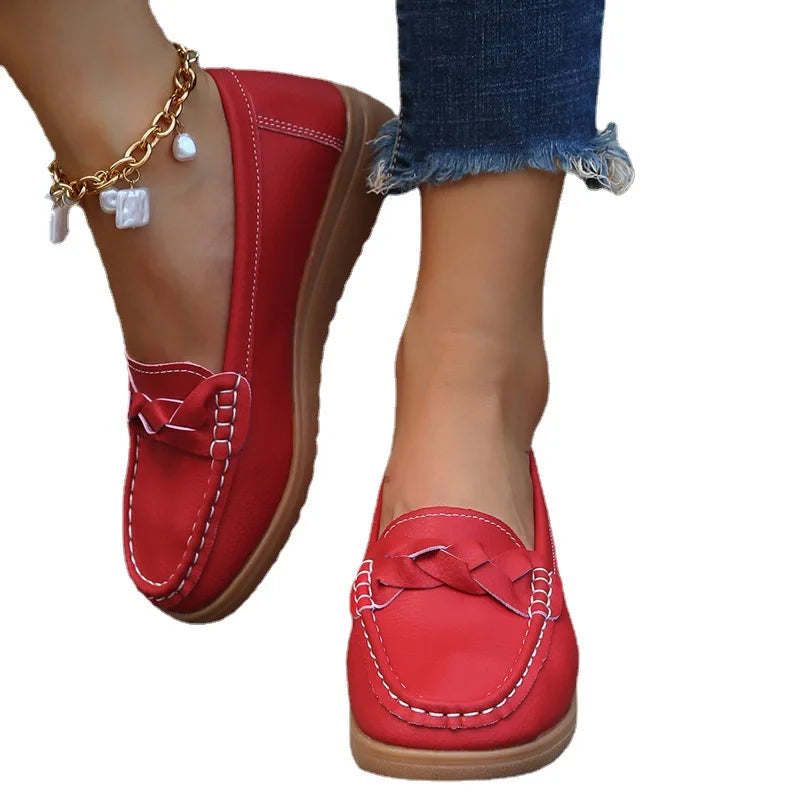 Zomerzachte Leren Instappers van Luna Stijl - Comfortabele Dames Casual Schoenen