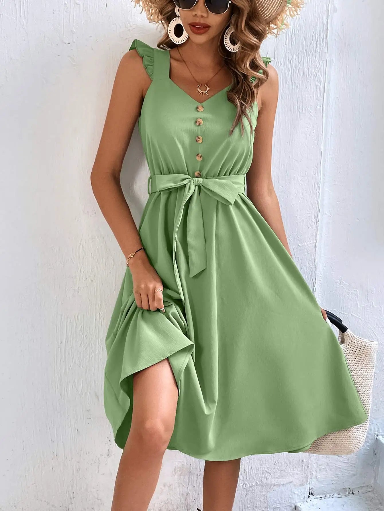 Bella Chic Summer Midi Beach Dress
