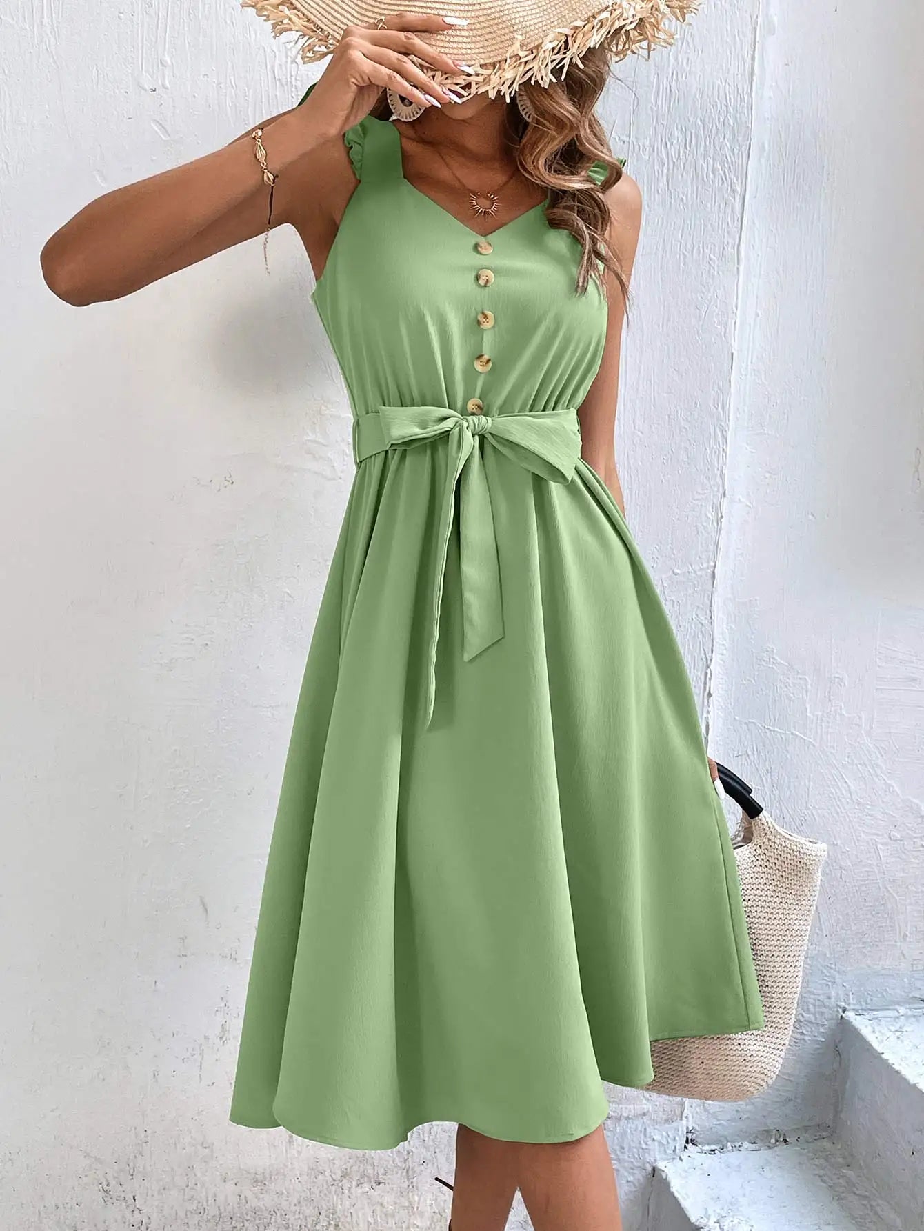 Bella Chic Zomerse Midi Strandjurk