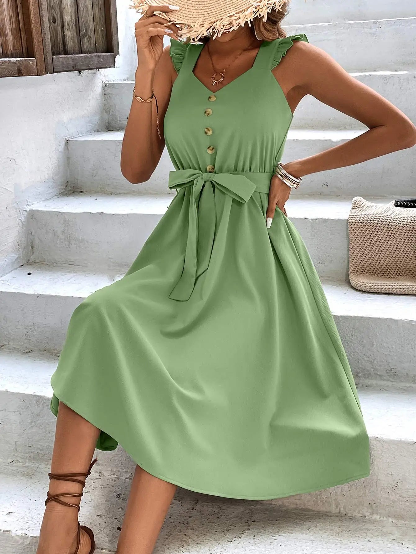 Bella Chic Summer Midi Beach Dress