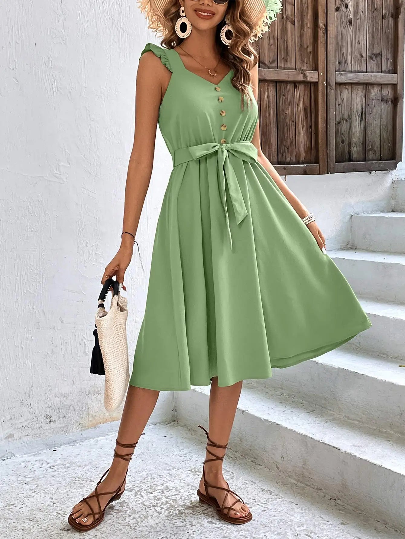 Bella Chic Summer Midi Beach Dress