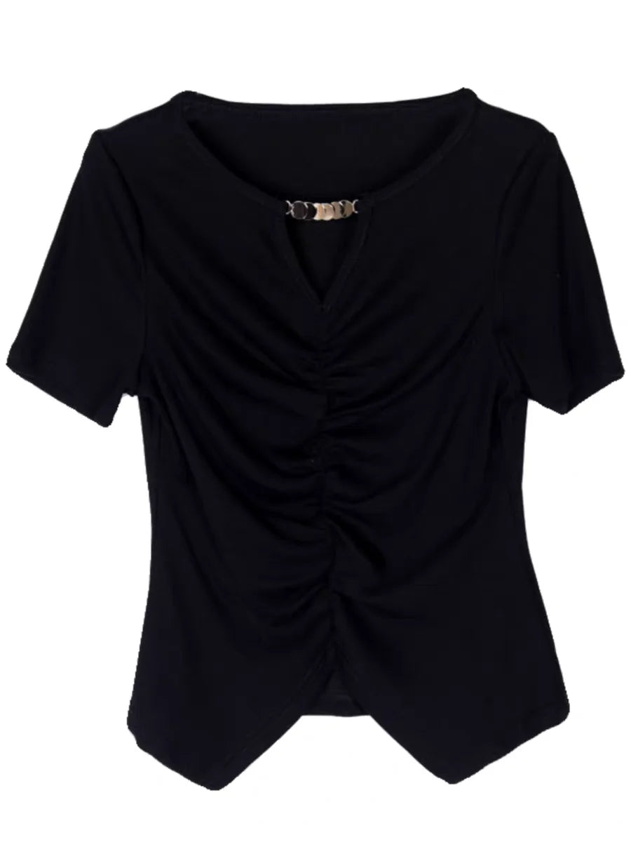 FashionFusion Zomer T-shirt di cotone nero