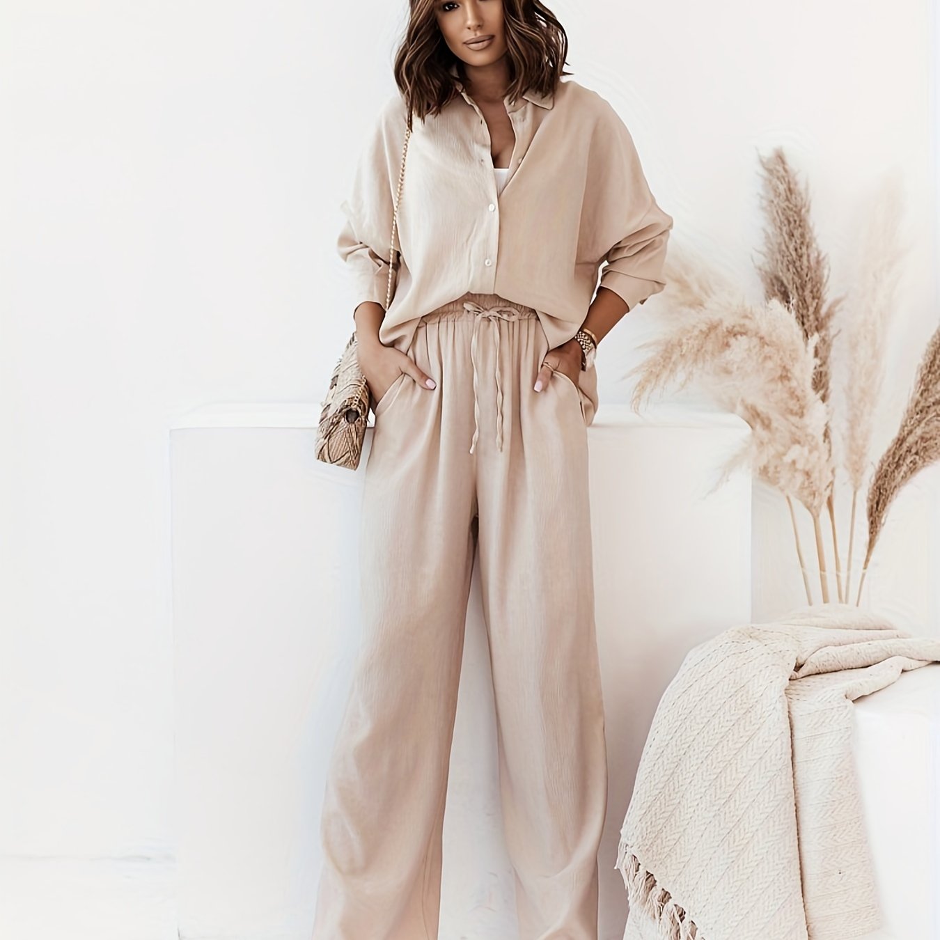 VELANORA- Button Closure Two-Piece Set