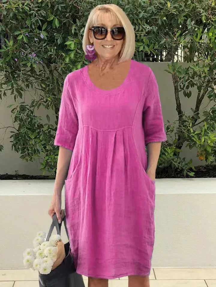 Chic Essentials Midi Dress With Pockets