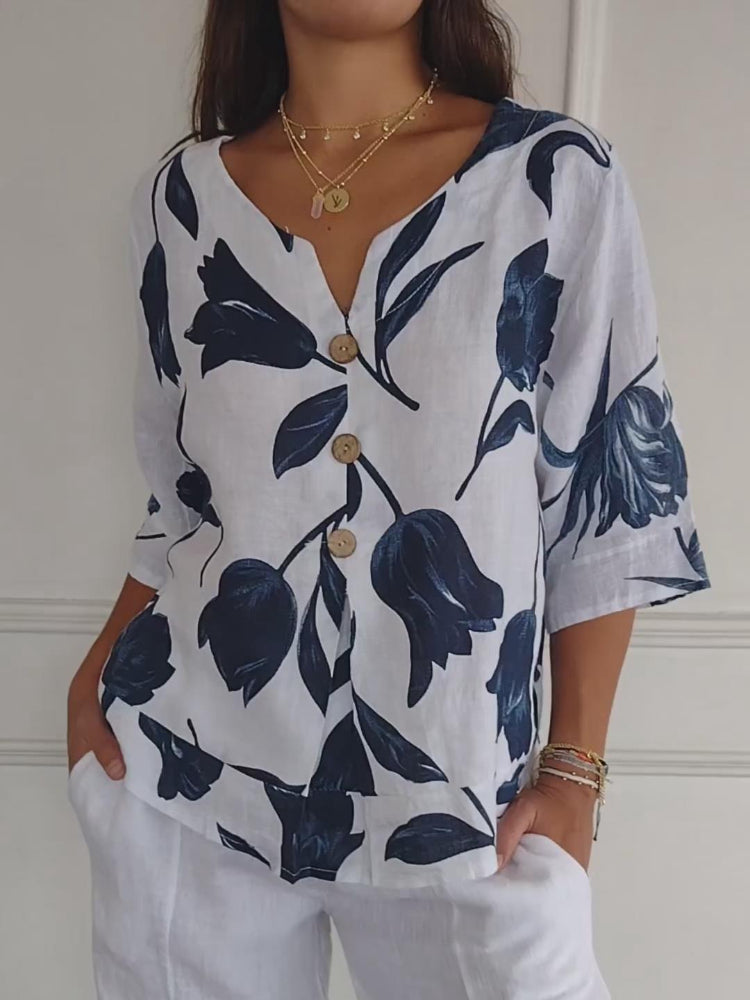 Camicia di lino a raggio di sole per donne attente allo stile