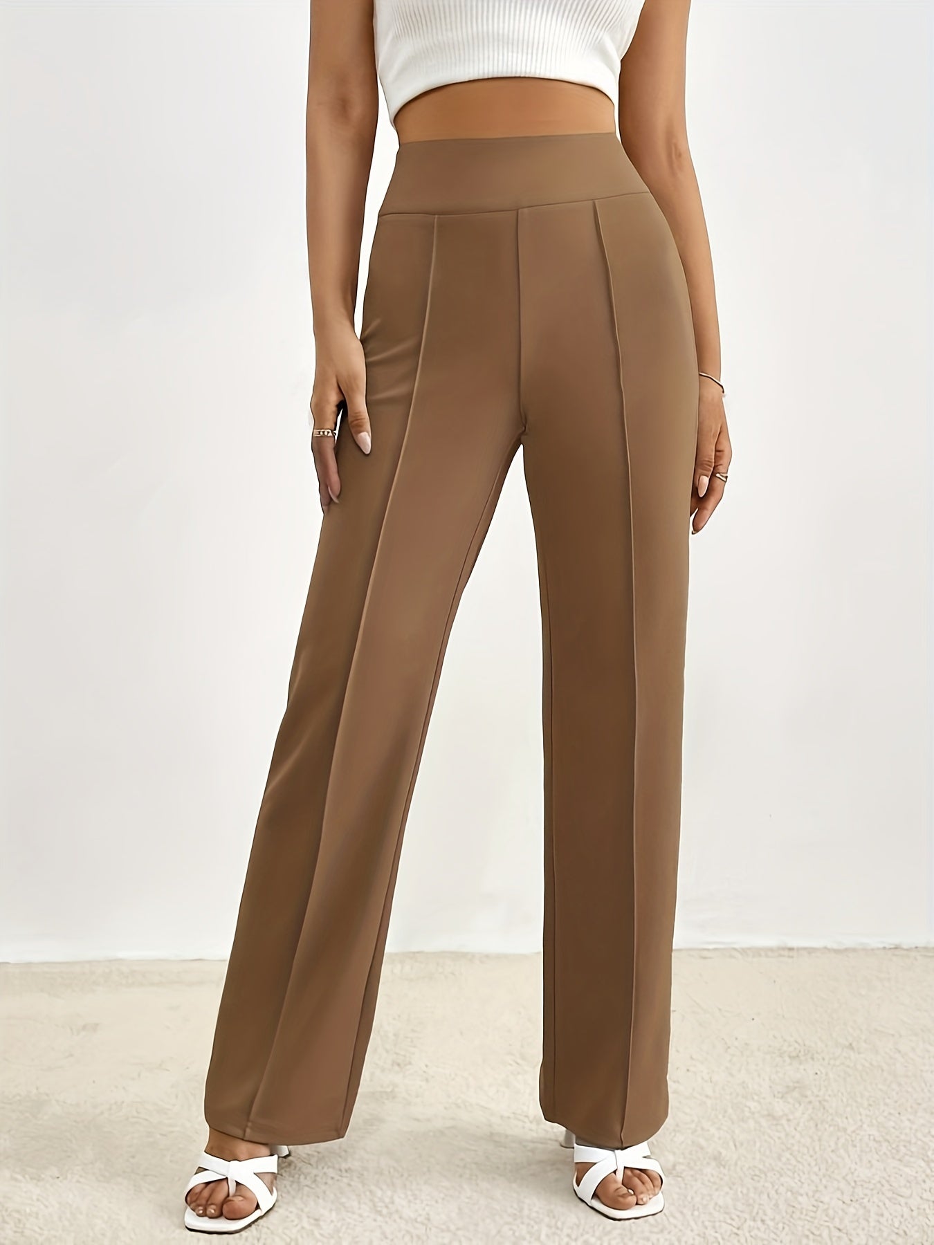 VELANORA - Elegante Broek Met Rechte Pijpen