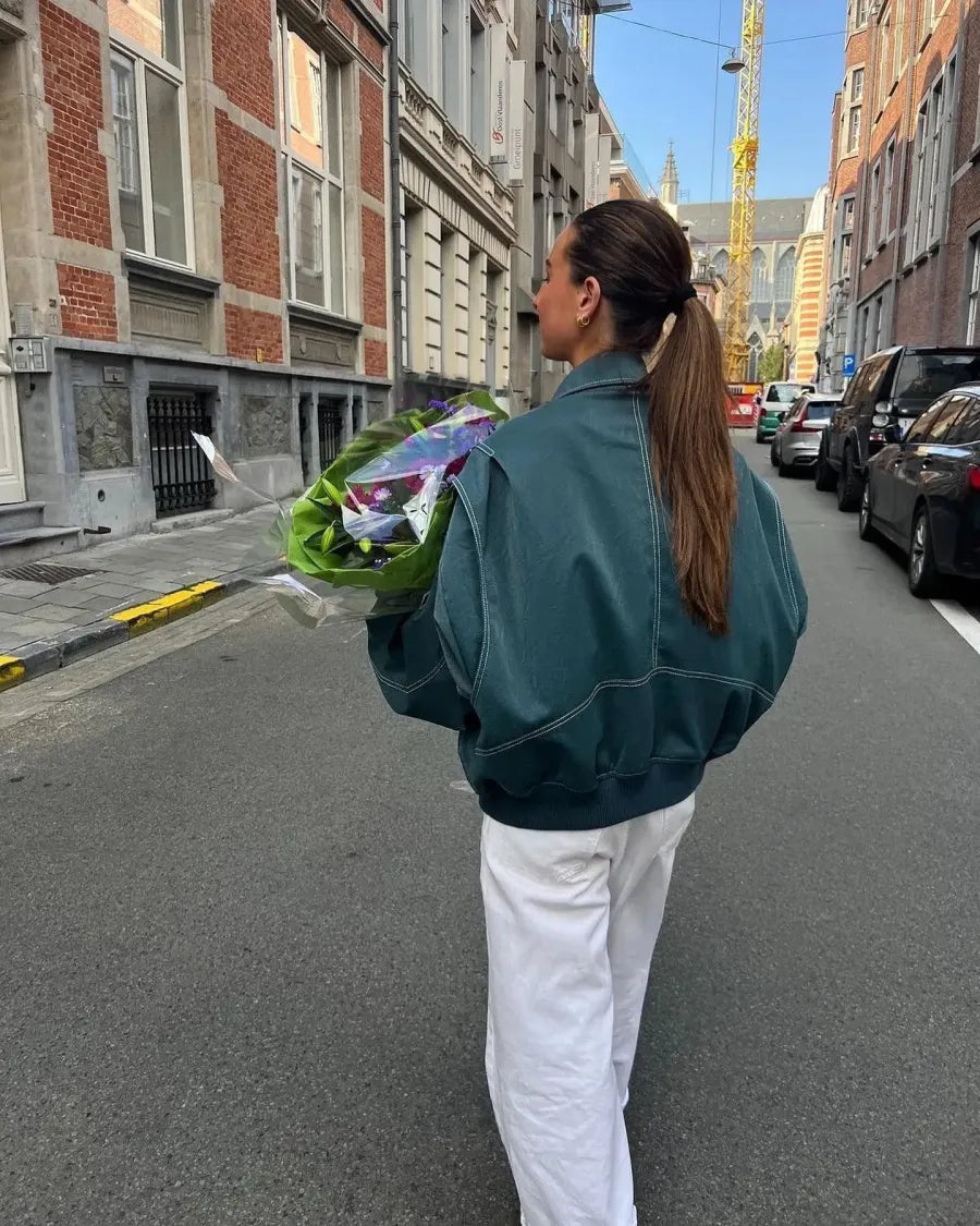 Velanora Übergroße Vegane Leder Damenjacke – Stilvolle Jacke für Herbst und Winter