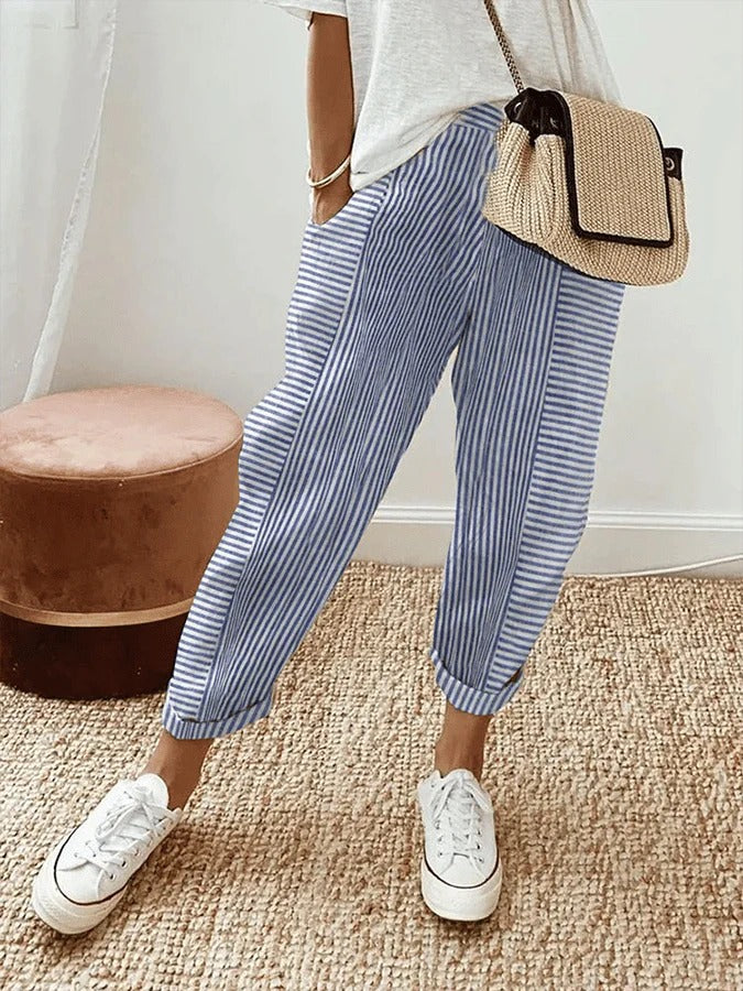 Gestreifte Baumwollhose von UrbanElegance