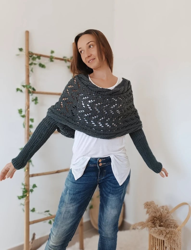 Chique Warmte - Elegante Gebreide Sjaal voor Vrouwen