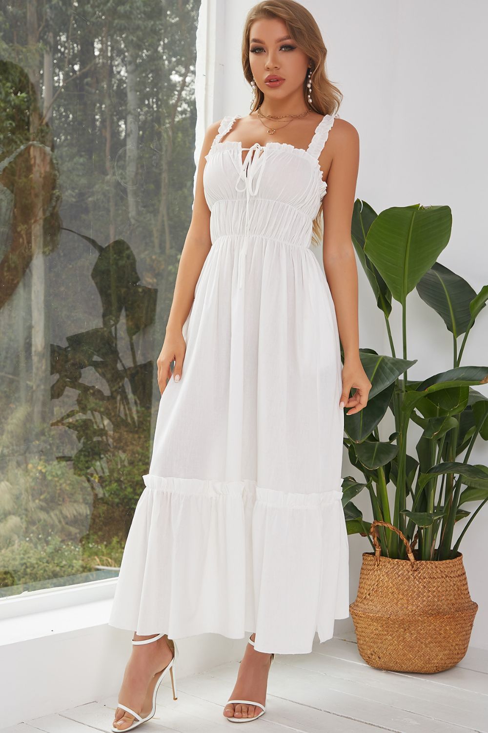 SunChic Lange Witte Zomerjurk