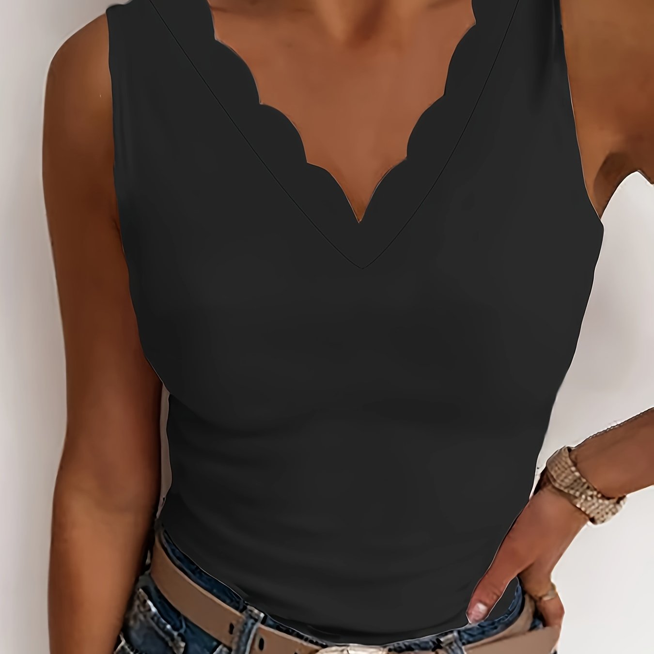 VELANORA - School Lunch V Neck Tank Top