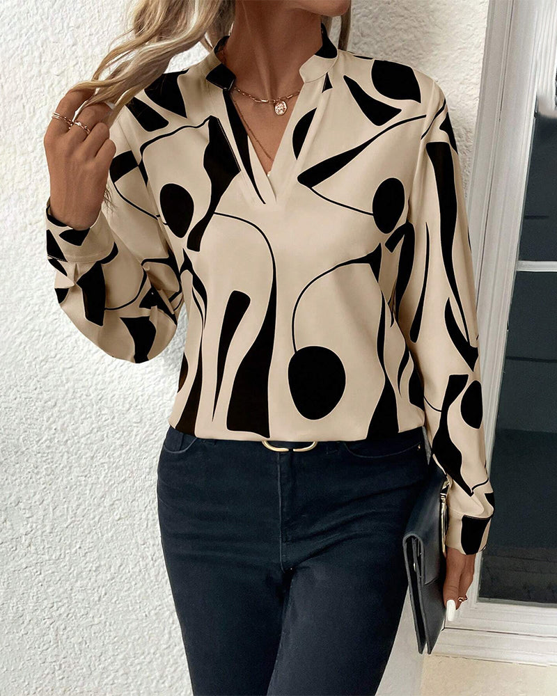 Flora Rosette Top a maniche lunghe