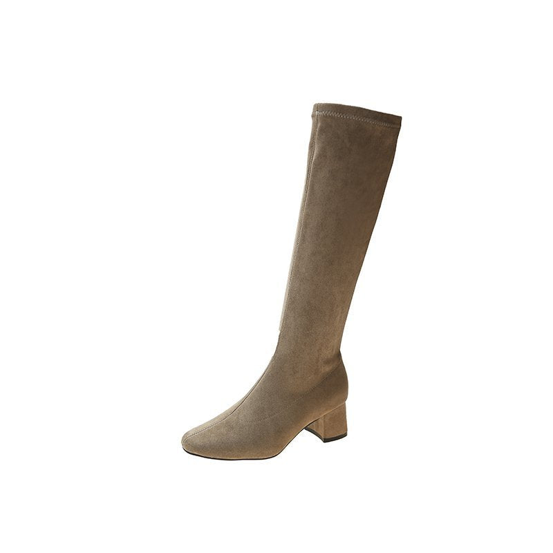 Elegante dikke hak comfortabele hoge laarzen