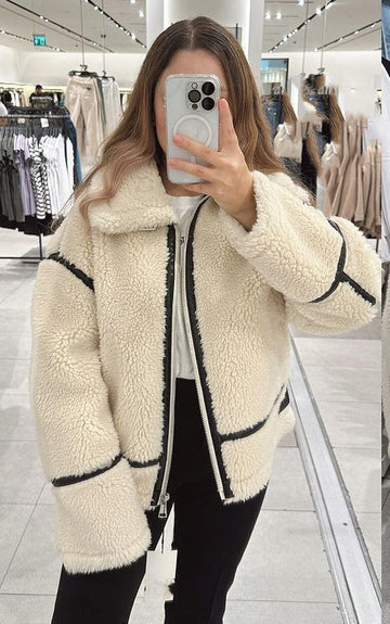 Velanora | oversized teddy jacket