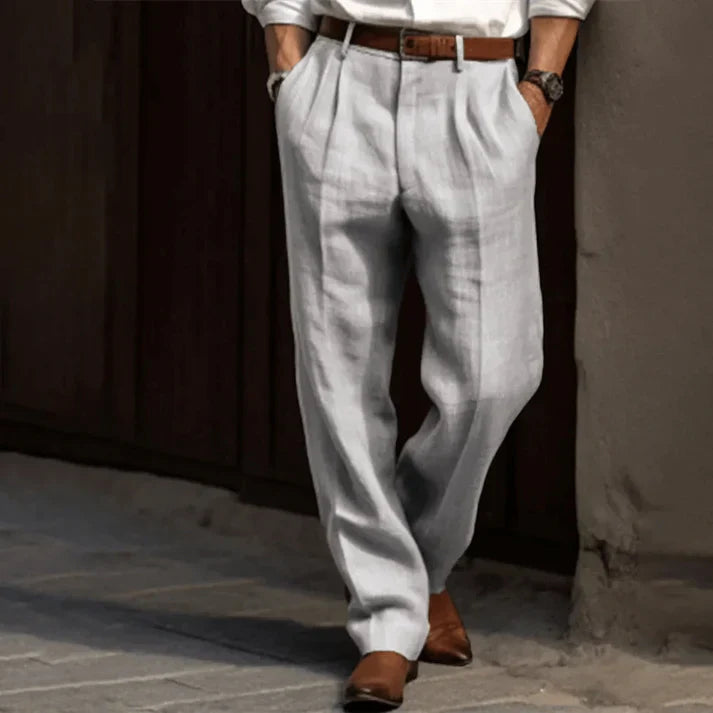 Magnusa Retro Herenbroek - Tijdloos Krijtstreep Design, Slim Fit-1