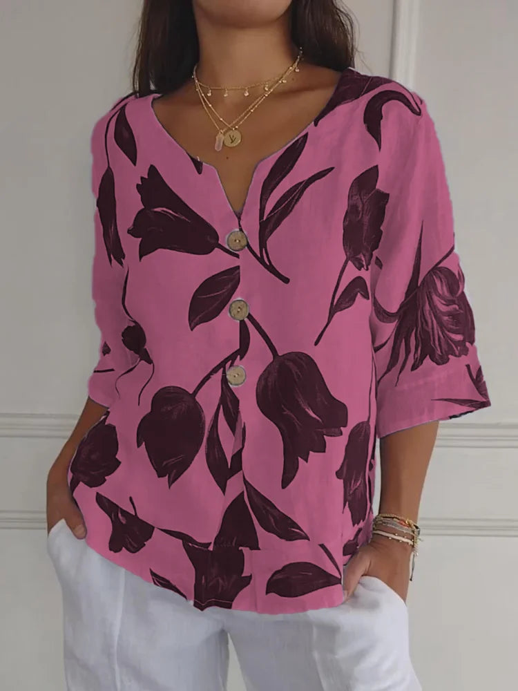 Camicia di lino a raggio di sole per donne attente allo stile
