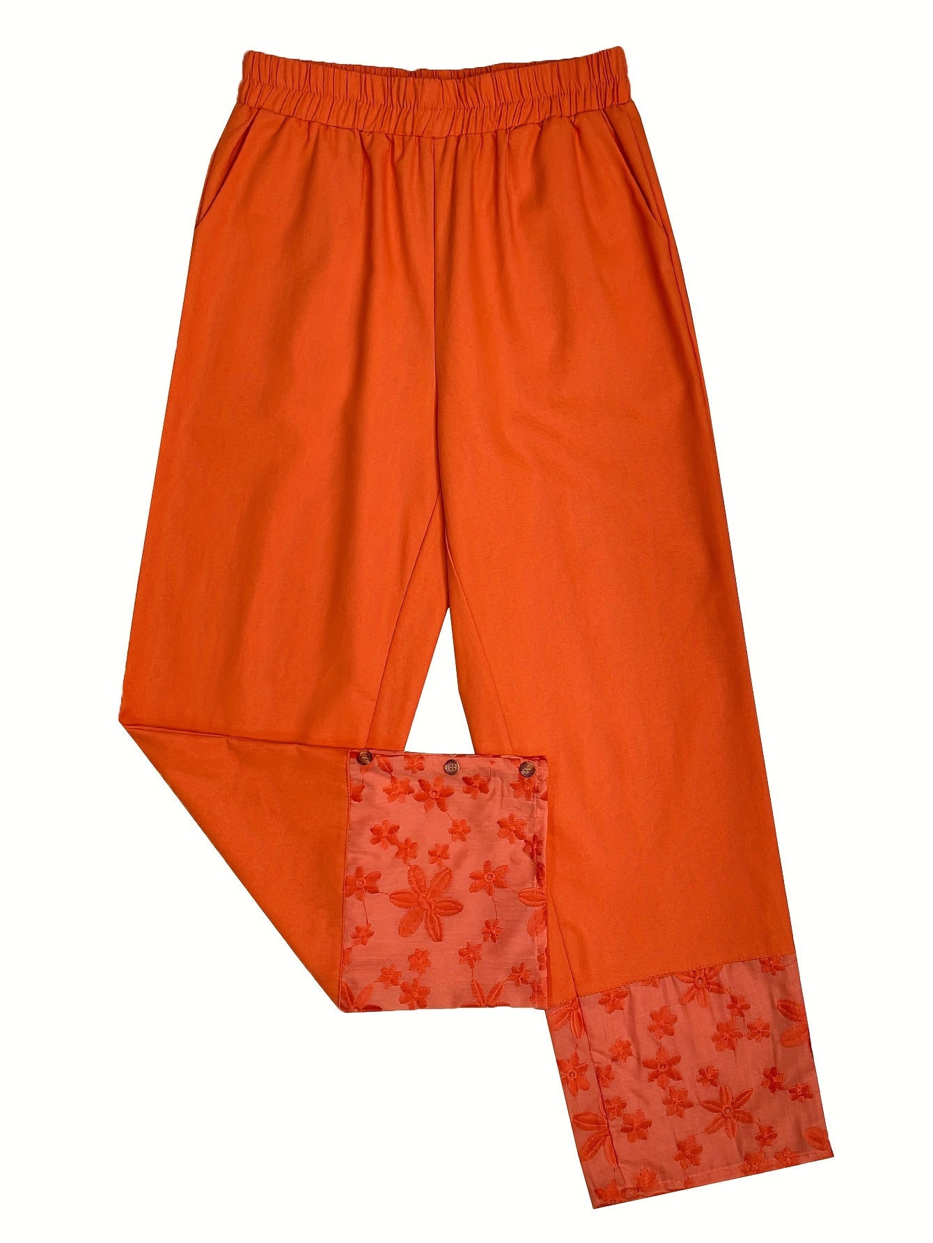 VELANORA- Pantaloni con disegno a coste e vita elastica