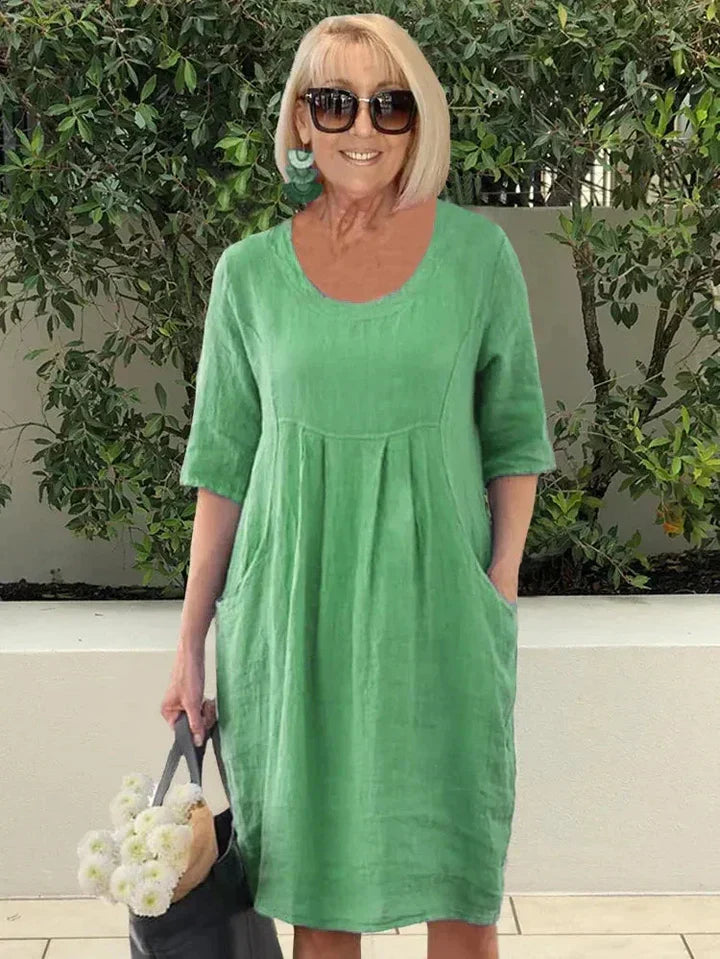 Chic Essentials Midi Dress With Pockets