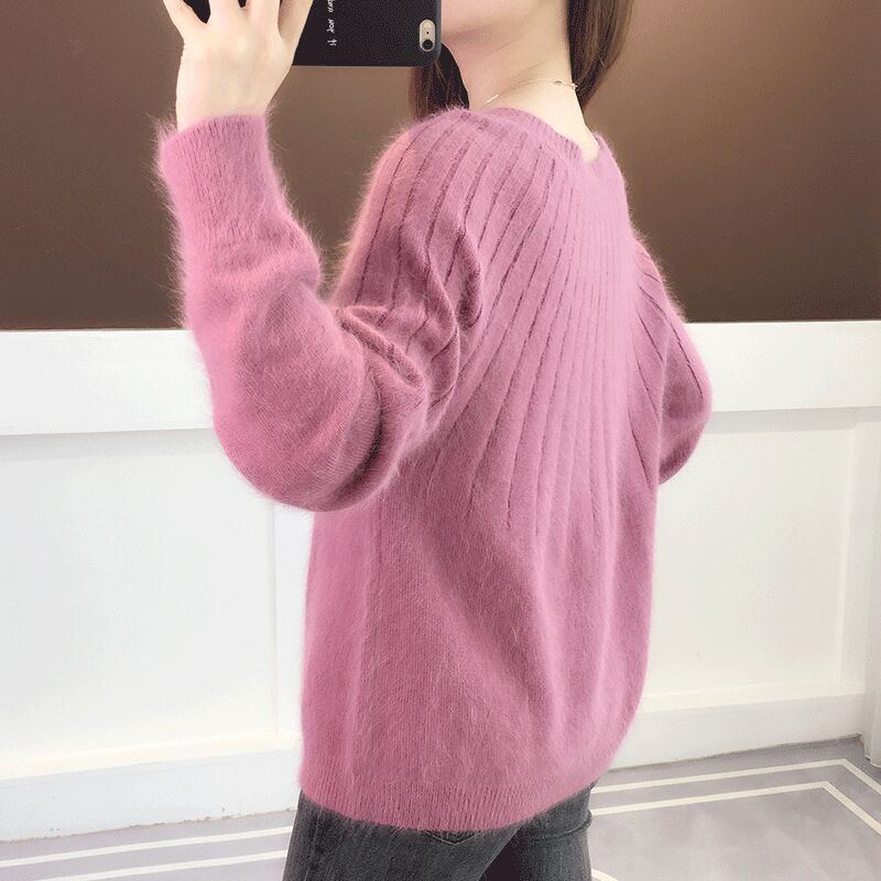 Eloria | Damen Oversized Flauschiger Pullover | Weiß