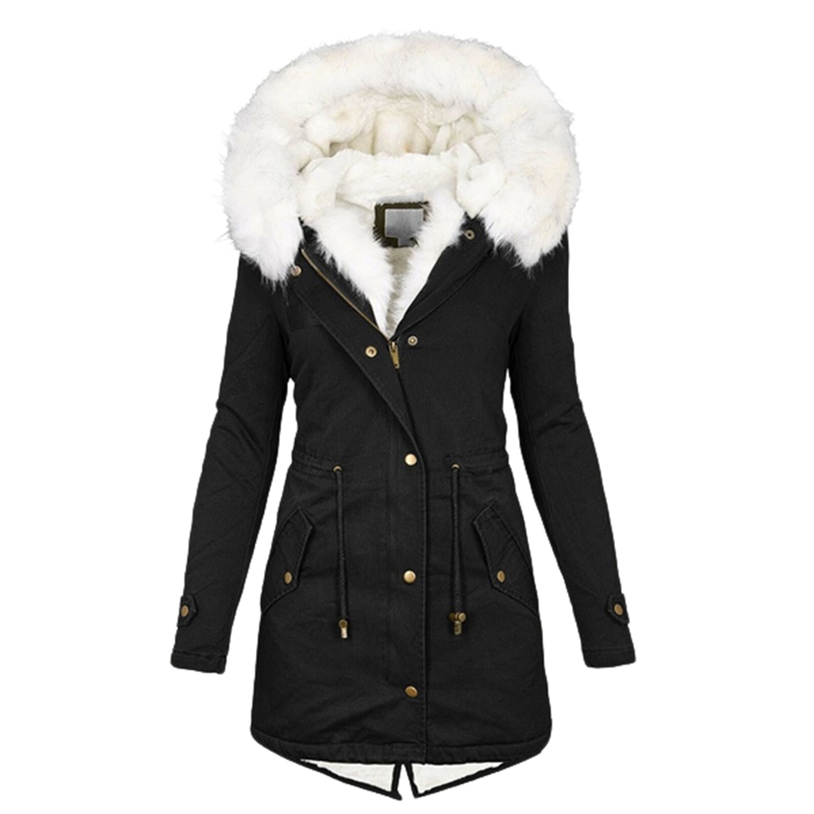 FrostGuard Luxe Giacca Invernale con Colletto in Pelliccia Vegana - Giacca Invernale Calda per Donna
