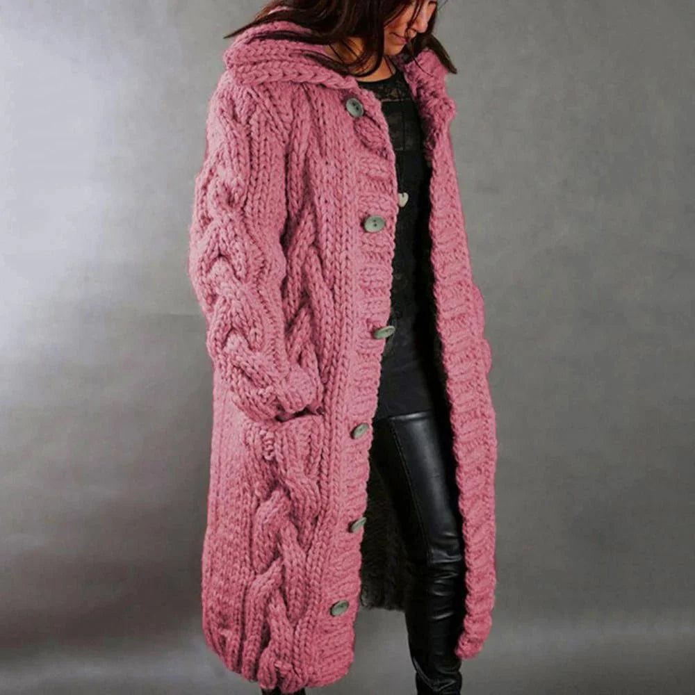 Abbraccio Invernale Moderno | Giacca Lavorata a Maglia per Donna | Calda e Elegante