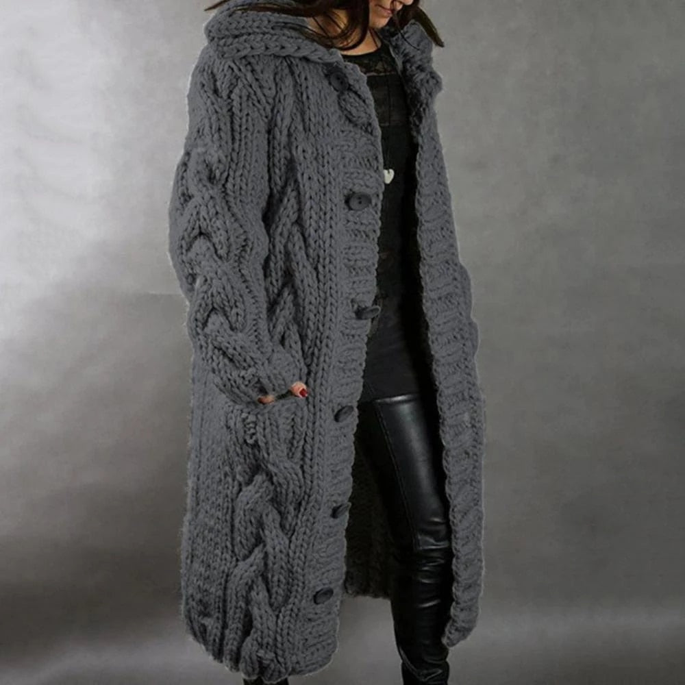 Abbraccio Invernale Moderno | Giacca Lavorata a Maglia per Donna | Calda e Elegante